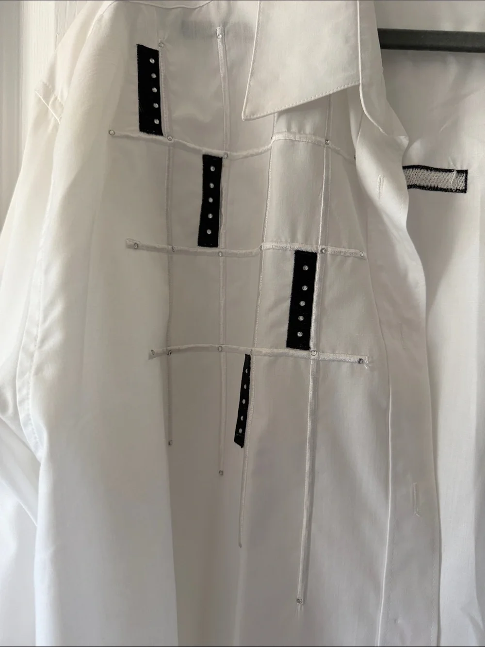 White Embroidered Women’s  Button-Up Shirt- never worn